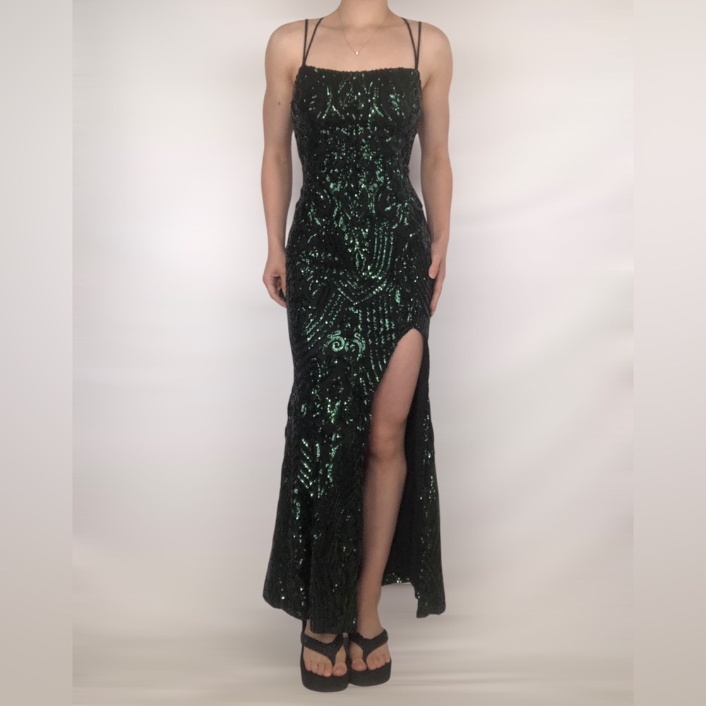 Windsor Arabella Formal Sequin Scroll Print Maxi Dress Size S
